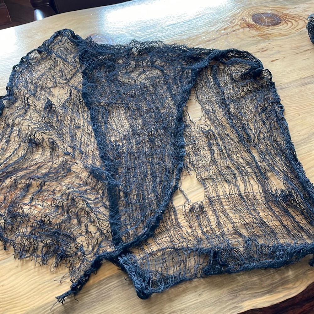 Black gauzy Halloween drape